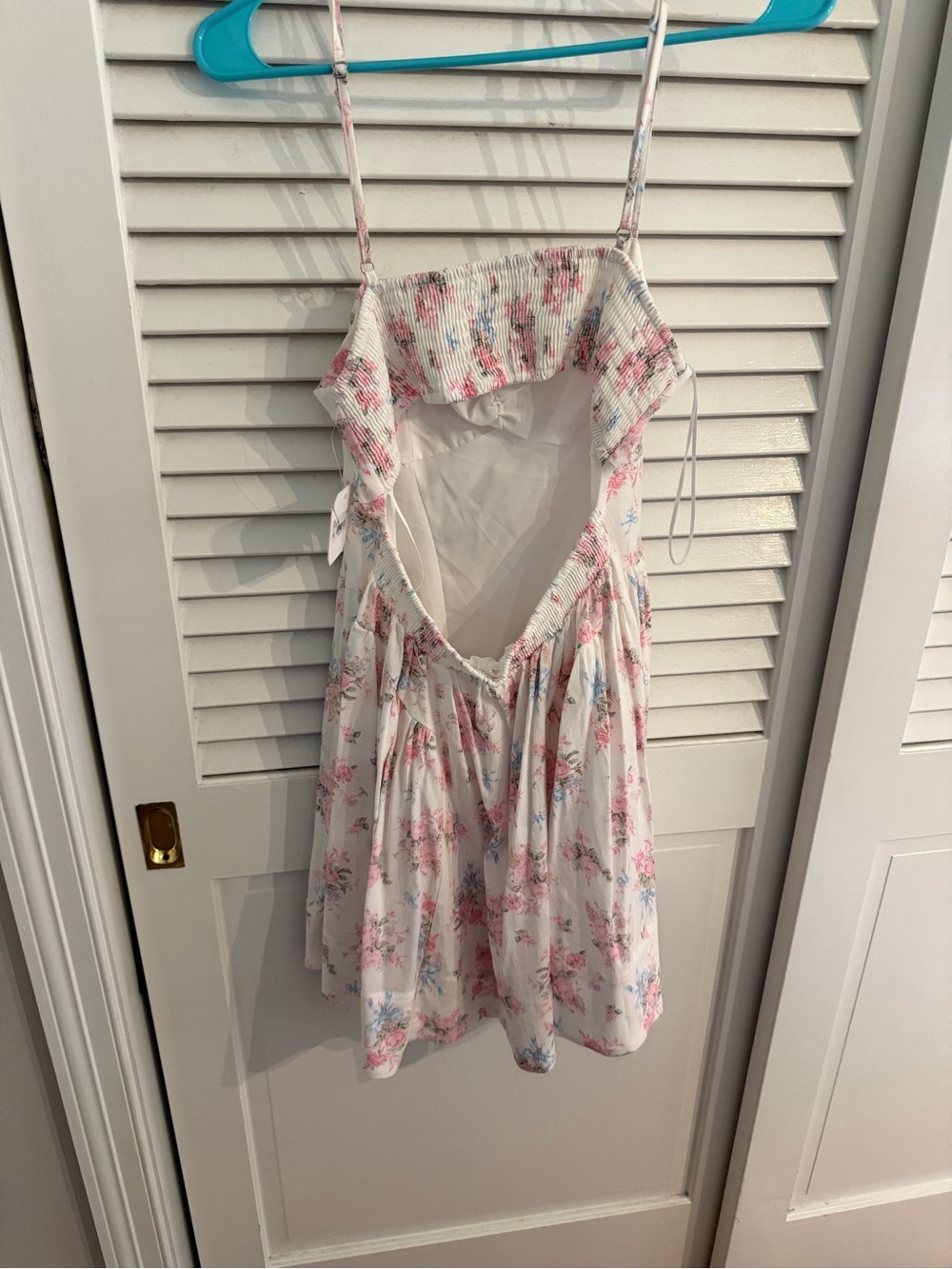 Altar’d StarFloral Spaghetti Strap Sundress — Pink & Light Blue Flowers - Picture 3 of 6